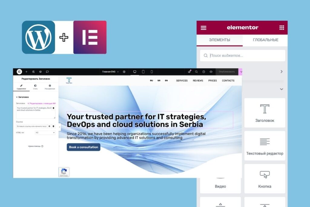 CMS WordPress + Elementor Pro