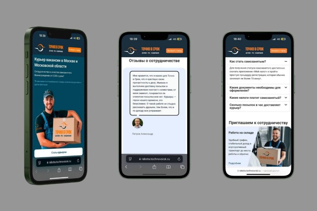 Mobile Version of the Website