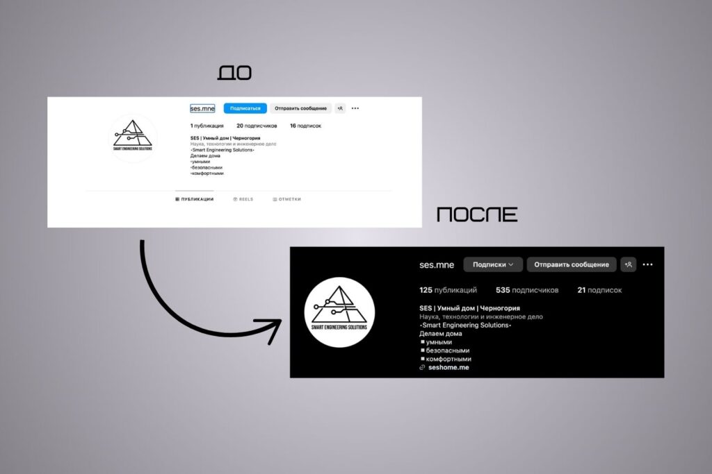 Russian Profile Header Before and After