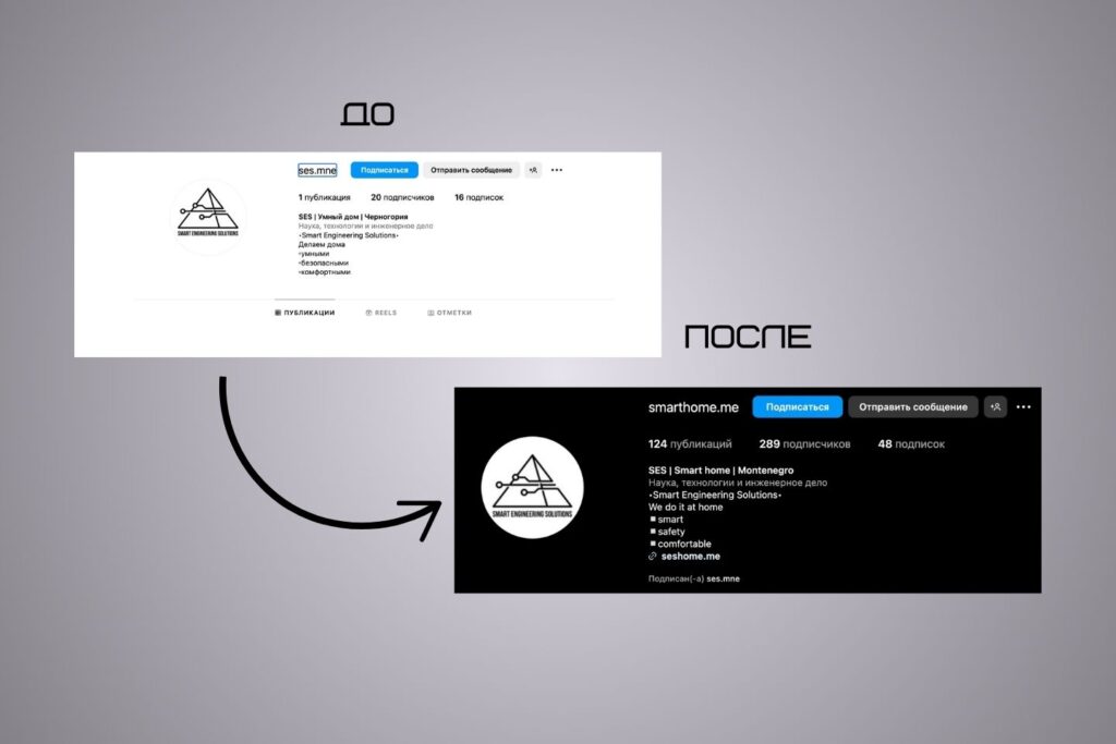 English Profile Header Before and After