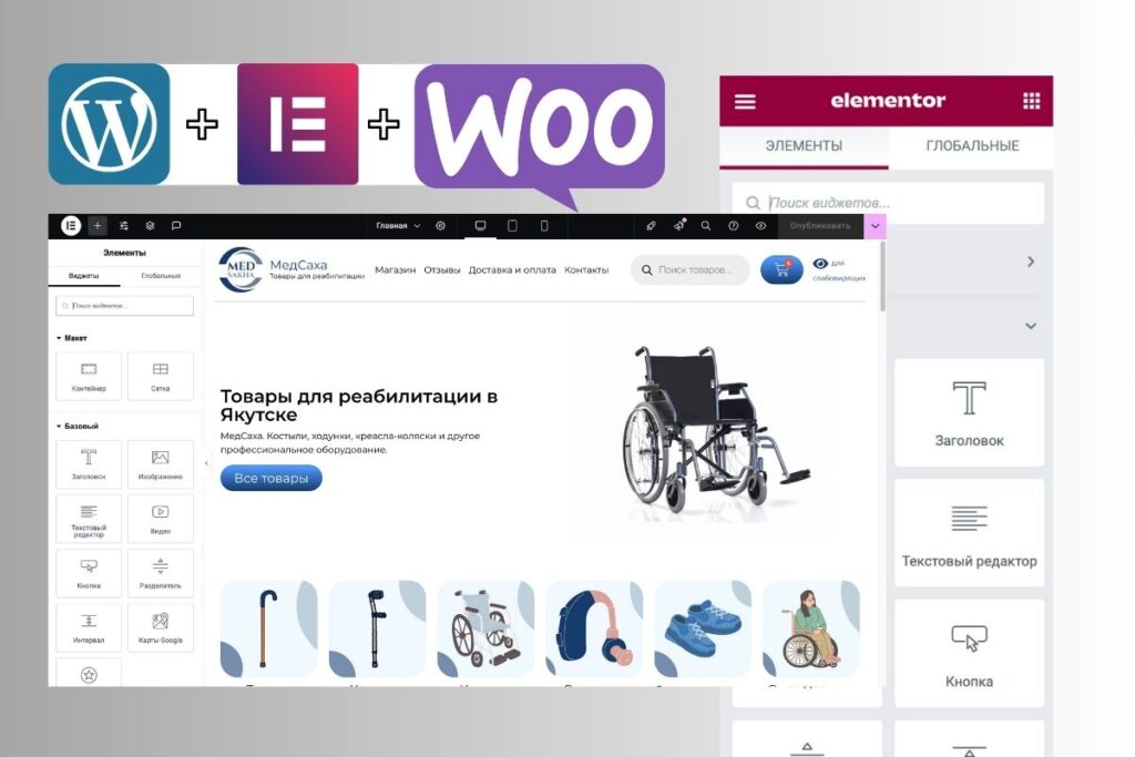 CMS WordPress + Elementor Pro + WooCommerce